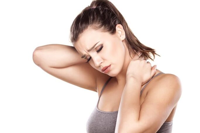 Schmerzen und Steifheit im Nacken sind Symptome einer zervikalen Osteochondrose